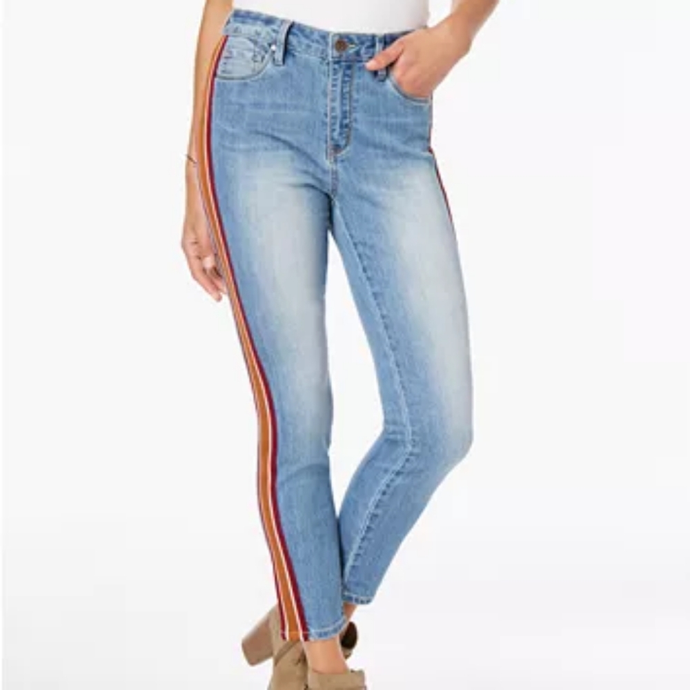 Dollhouse high waisted skinny Jean's with stripes